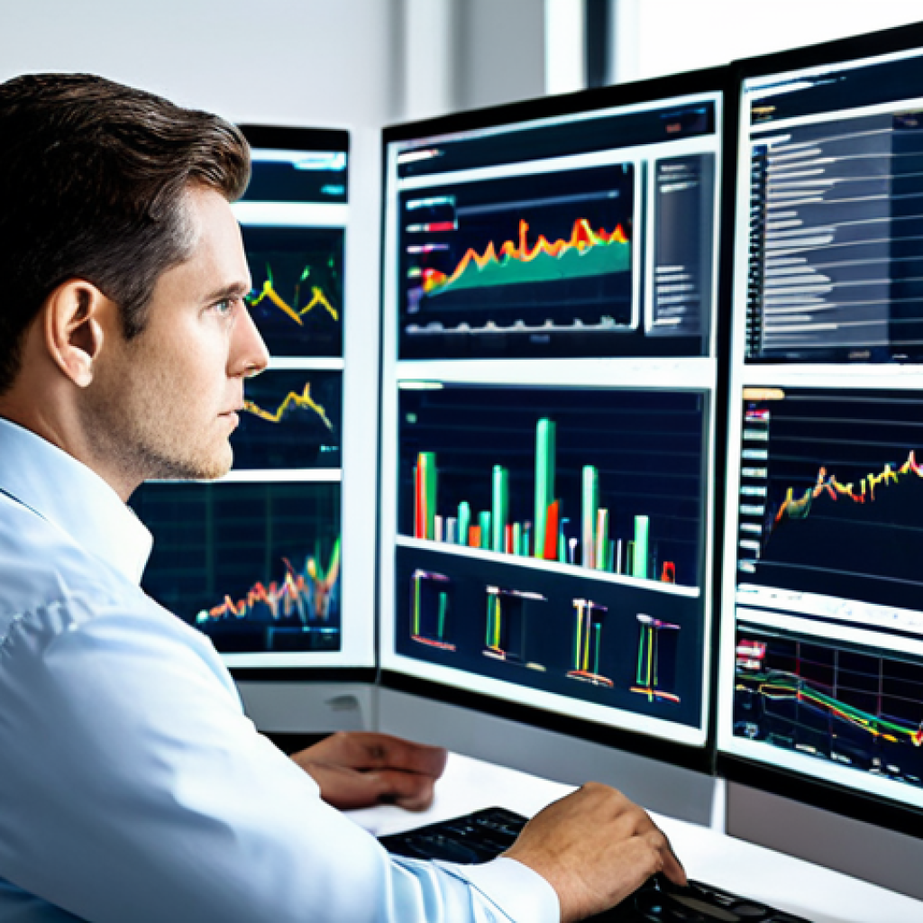 **

"A financial analyst meticulously reviewing company financial reports in a brightly lit, modern office. Multiple charts and graphs are displayed on large monitors surrounding them. Focus on the analyst's intense concentration and the data-rich environment. Professional, appropriate attire, safe for work, perfect anatomy, natural proportions, high quality."

**