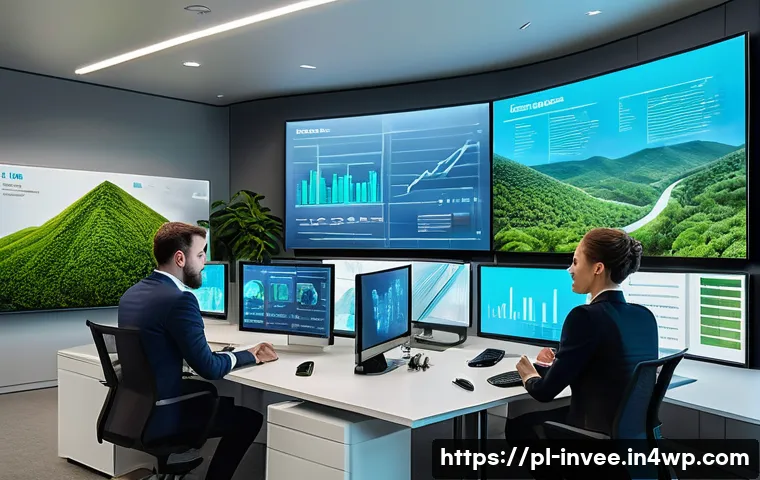 팩터 투자와 지속 가능한 발전 목표 - A modern corporate office environment featuring a diverse group of professional investors analyzing ...