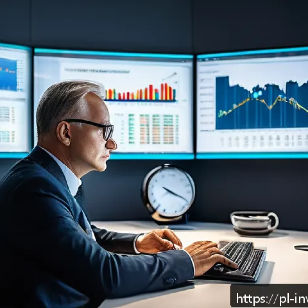 팩터 투자와 시장 심리 분석 - A professional investor sitting calmly at a modern desk in a bright, sleek Warsaw office, surrounded...