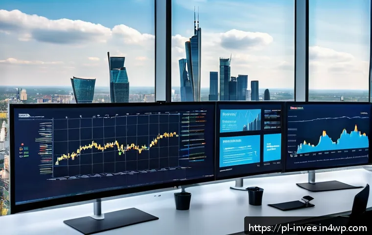 팩터 투자 전략의 성공적인 실행 사례 - A modern Polish investment fund office environment with diverse financial analysts working on large ...